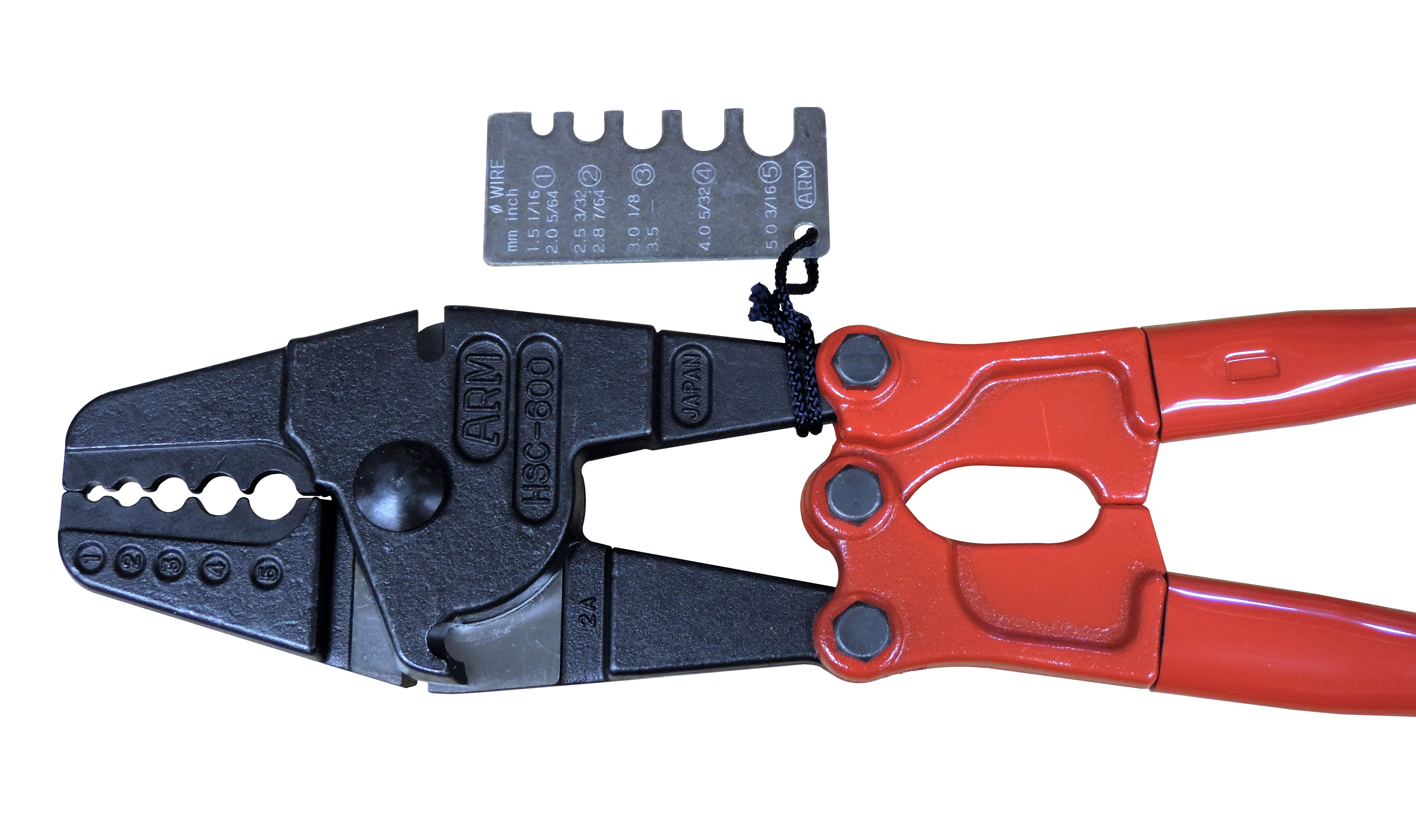 Item 1SC (HSC600), 5 Cavity Hand Swager w/ Cutter for 1/16" 3/32